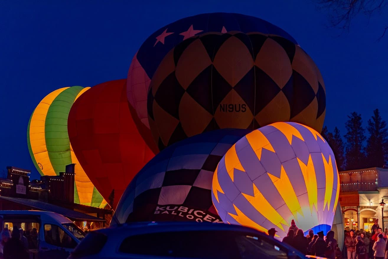 Balloon glow in downtown Winthrop WA