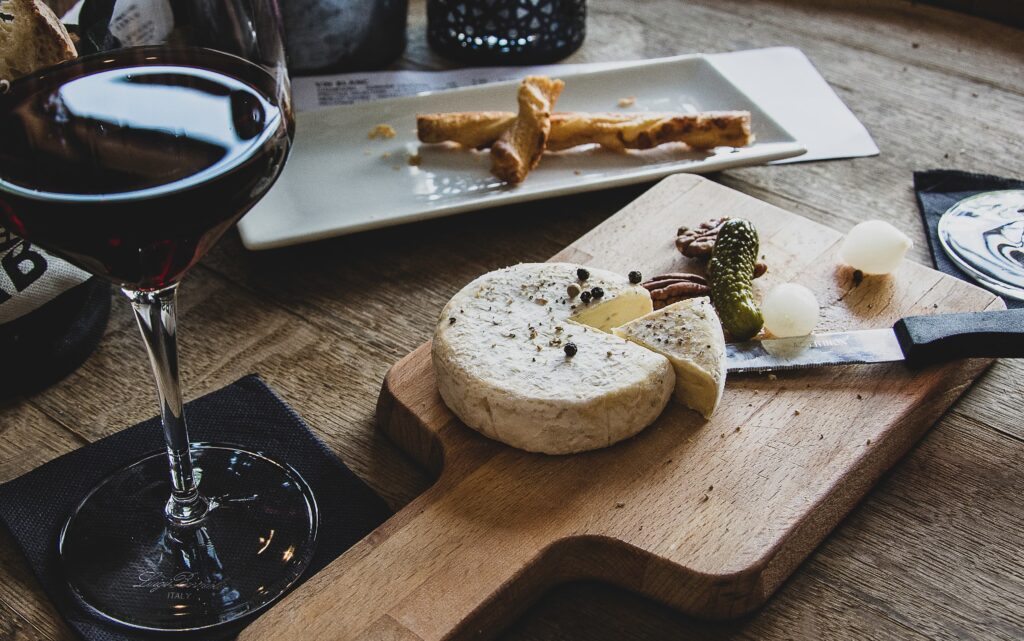 Wine and cheese tasting in napa valley.