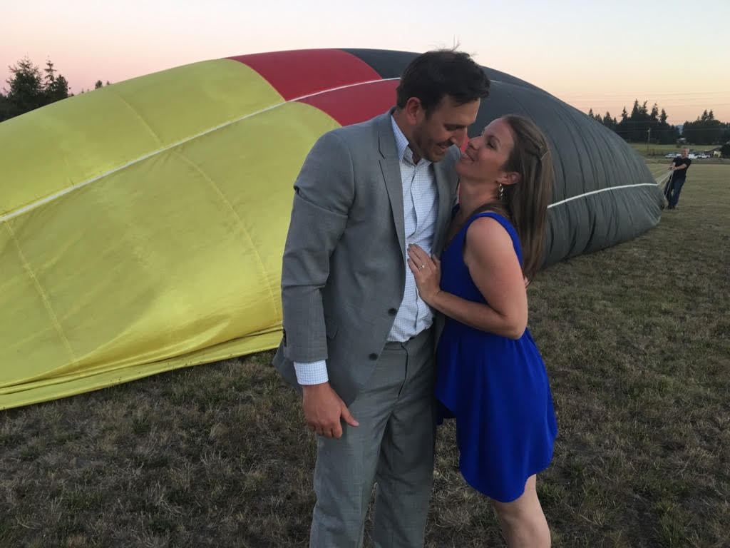 Hot air balloon flight after engaged