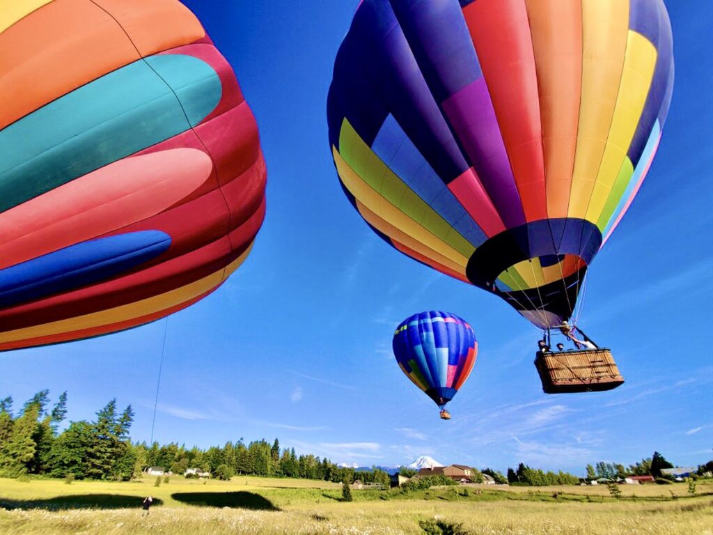 Launching hot air balloons in perfect weather