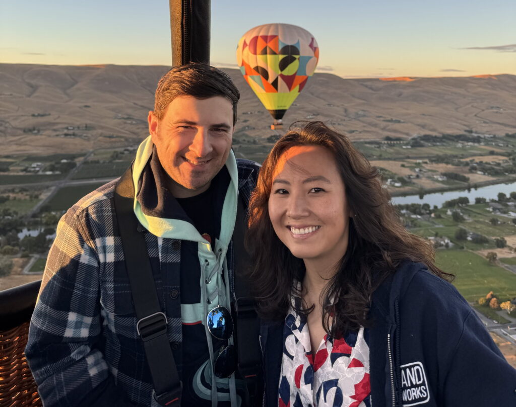 Hot air balloon festival passengers at the Prosser hot air balloon festival