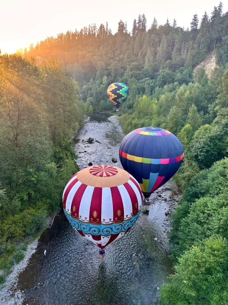 Smoke and Cedar Restaurant view of balloons Muckleshoot 