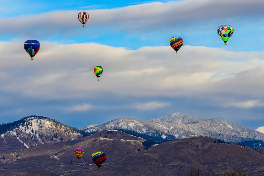 Winthrop Balloon Roundup Festival Multiple Hot Air Balloons